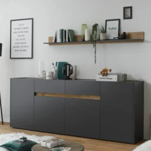 Comoda »City Giron« antracit cu design modern, 223,5 cm latime