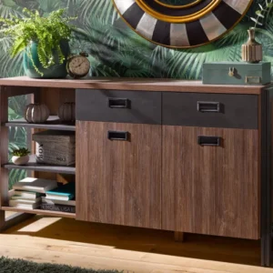Comoda Detroit cu aspect industrial, 150 cm latime