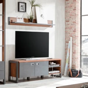 Comoda Tv Detroit cu aspect industrial, 156 cm latime