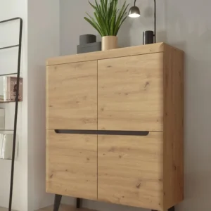 Comoda inalta »Torge« cu design scandinav, aspect de lemn, 107 cm latime
