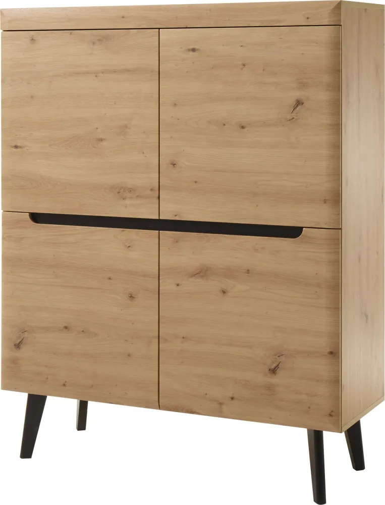 Comoda inalta »Torge« cu design scandinav, aspect de lemn, 107 cm latime