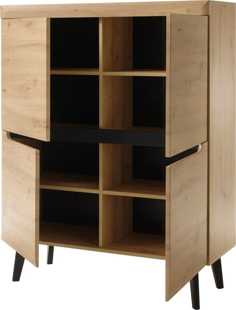 Comoda inalta »Torge« cu design scandinav, aspect de lemn, 107 cm latime