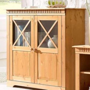Comoda Lisa din lemn masiv de pin cu 2 usi, 105 cm latime