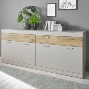 Comoda Scara gri cu inchideri soft, 200 cm latime