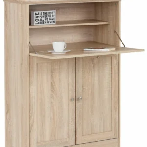Comoda secretaire Nanna cu aspect de lemn 81 cm latime