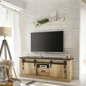 Comoda Tv »SHERWOOD« cu aspect de lemn, usi tip hambar, lățime 161 cm