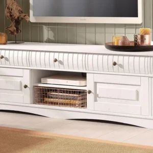 Comoda TV Teresa din lemn de pin masiv 160 cm