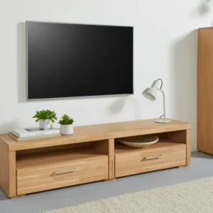 Comoda TV Woltra Falco cu fronturi din stejar, 160 cm