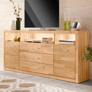 Comoda Woltra Ribe cu fronturi din fag, 180 cm latime