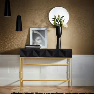 Consolă Minfi cu aspect 3D pe cadru metalic 110 cm latime