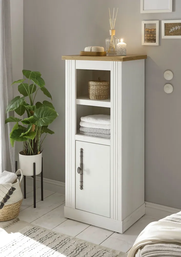 Dulap midi WESTMINSTER în stil romantic cu aspect de lemn, 119 cm inaltime