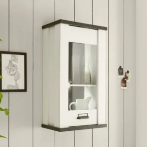 Vitrina suspendata Sherwood cu aspect de lemn, 50 cm latime