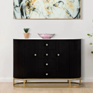 Bufet Montpellier Black Mauro Ferretti 120X40X85 cm, Negru