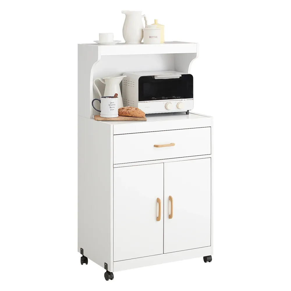 SoBuy Bufetă cuptor cu microunde cu roți alb 62x40x120cm FSB12-W