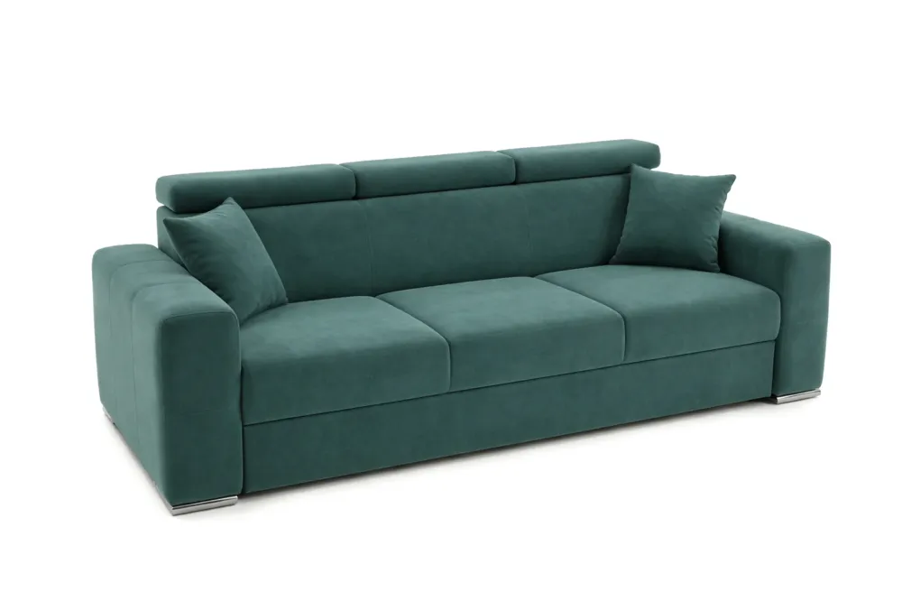 Canapea Extensibilă 3 locuri BELLAGIO, cu tetiere reglabile, 242x95x99 cm, Menta - Outlet