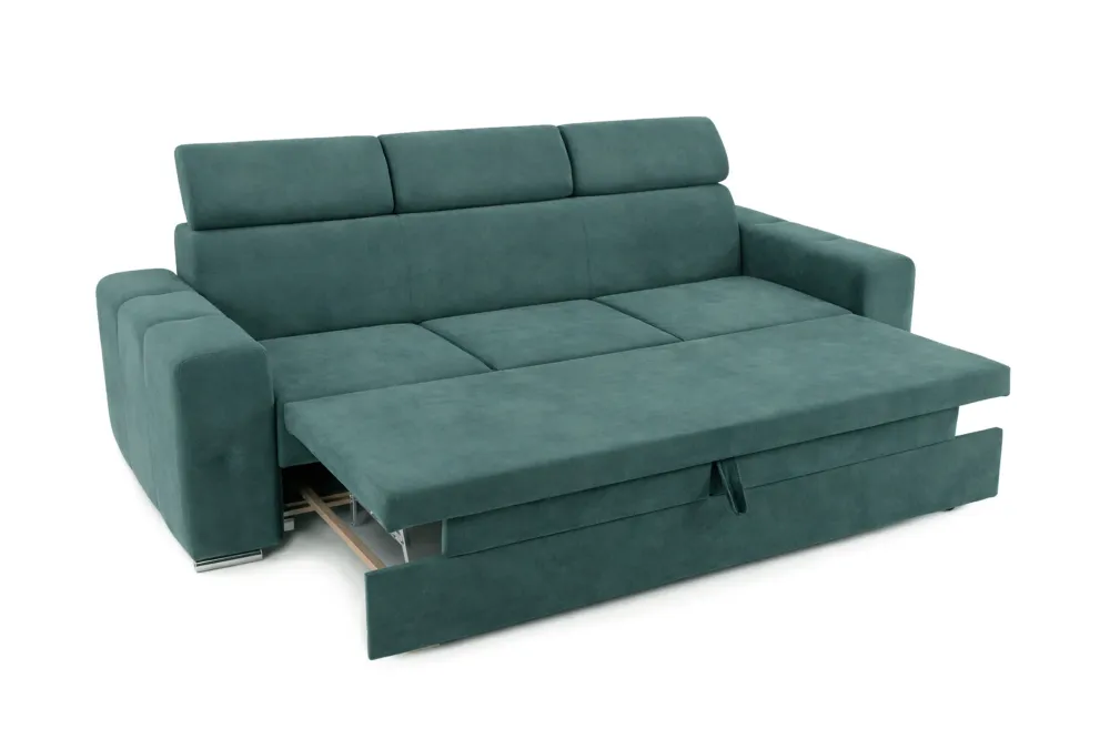 Canapea Extensibilă 3 locuri BELLAGIO, cu tetiere reglabile, 242x95x99 cm, Menta - Outlet