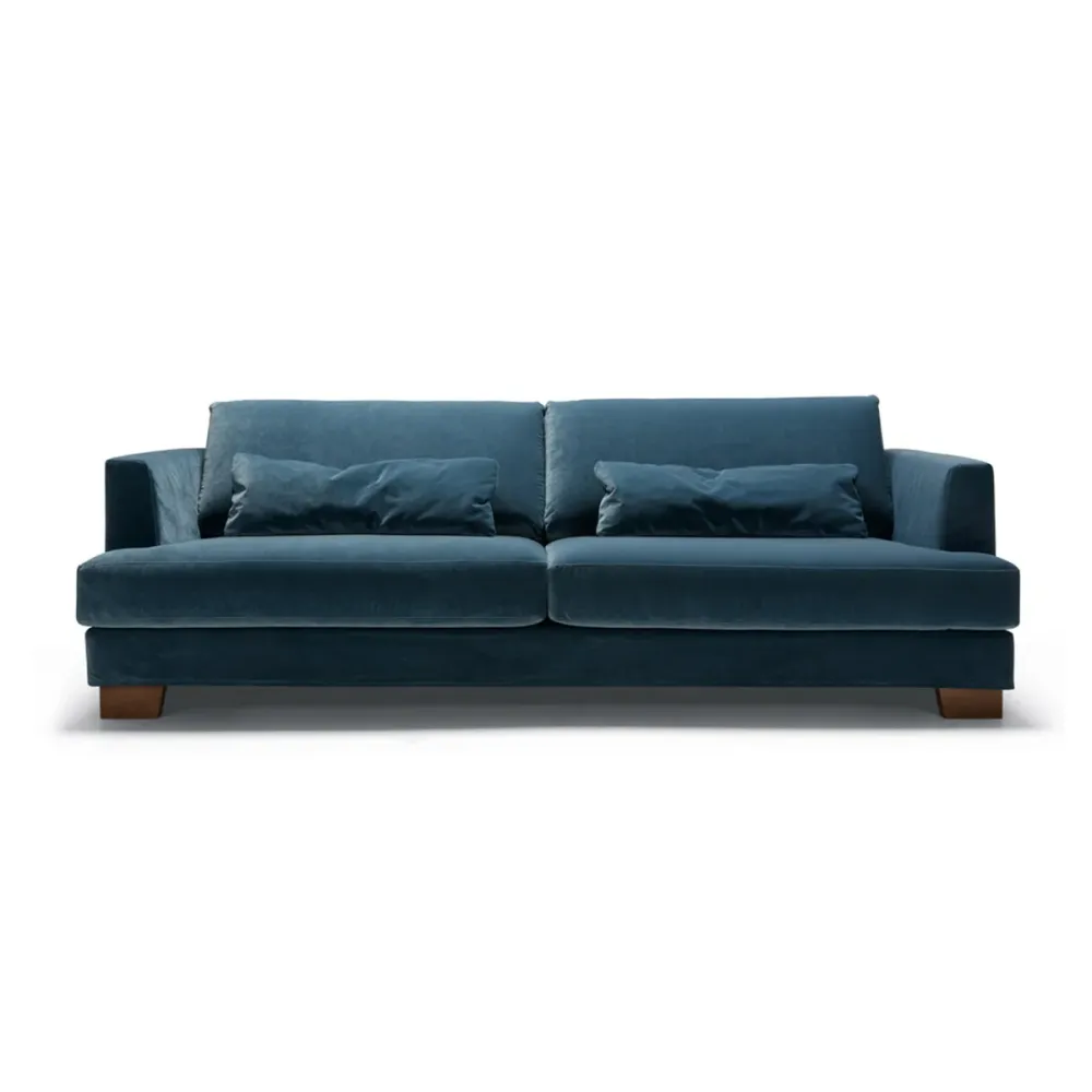 Canapea 3 locuri Sits Brandon cu husa detasabila, Classic Velvet Navy Blue, versiune ignifugă conform standardelor britani...