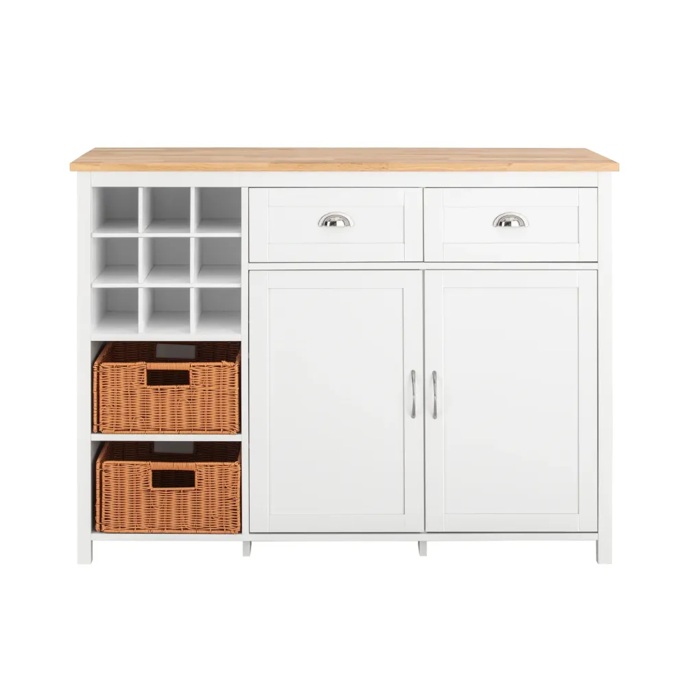 Pre-sare SoBuy Bufetă din cauciuc și pin 120x56x90cm KNL05-W