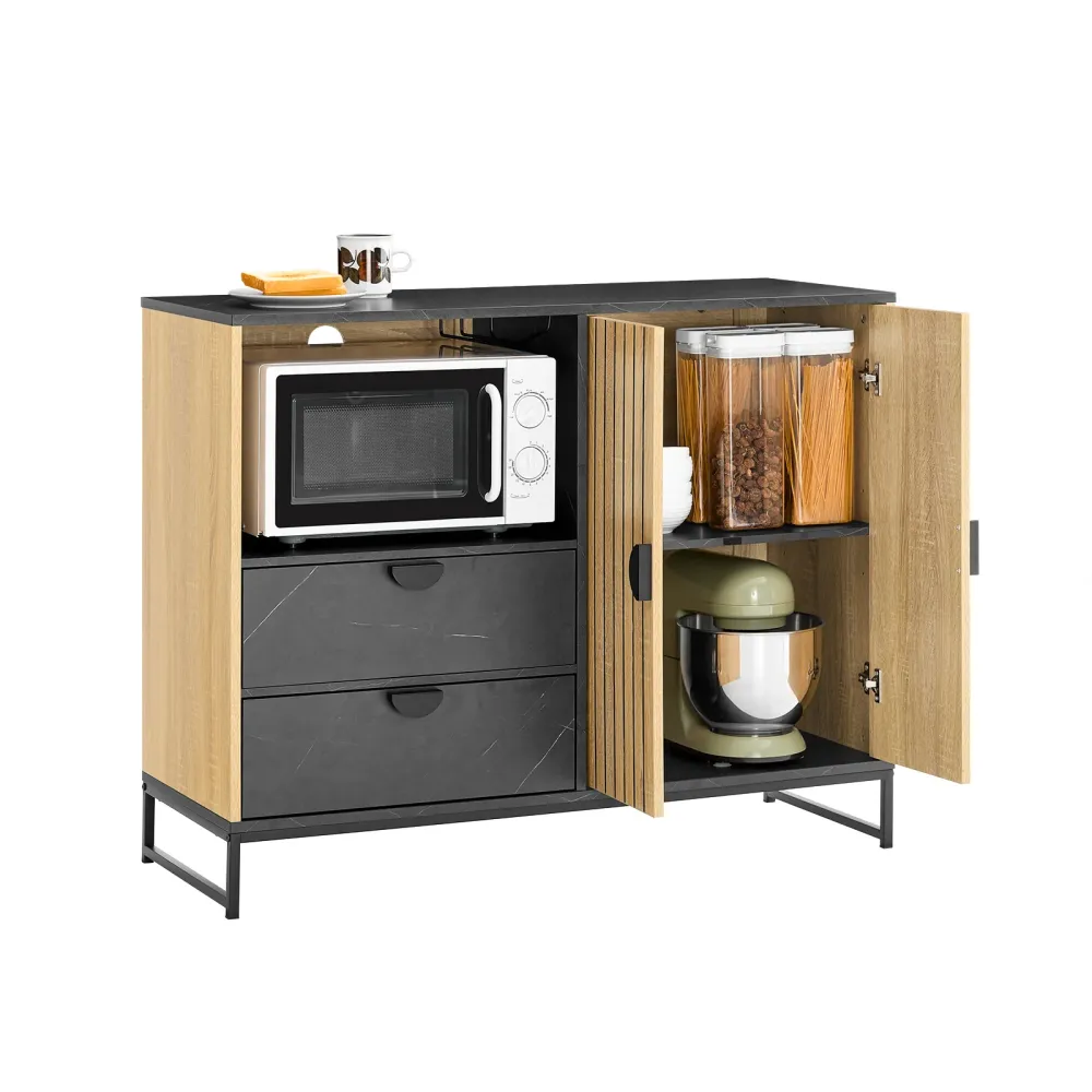 SoBuy FSB103-N bucătărie mobilă Salvaspazio, cabinet de bucătărie-bucătărie credenza și living cu compartiment cu micround...