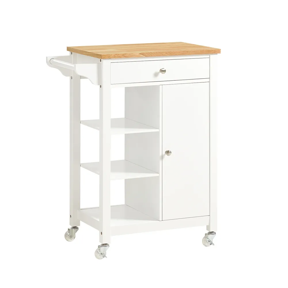 SoBuy FKW46-WN Carucior de bucatarie cu sertare Bufet de bucatarie modern cu roti Dulap de bucatarie cu economie de spatiu...