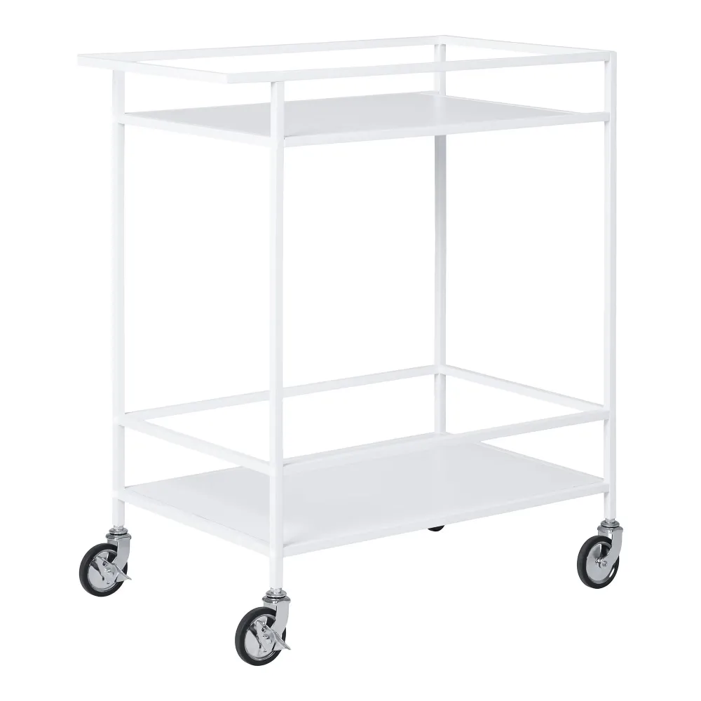 Vita Carucior de bar cu 2 rafturi albe, rama alba 68x40x79 cm