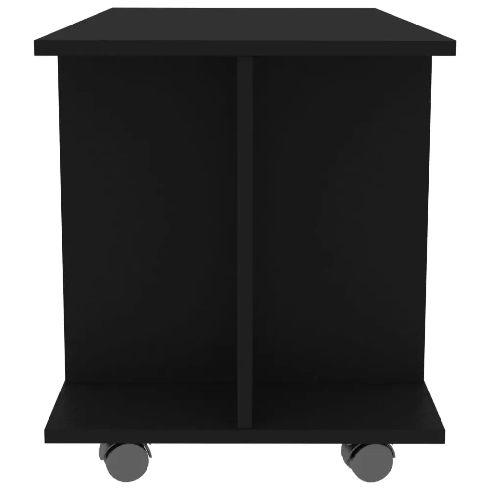 Comodă TV cu roți, negru, 80x40x45 cm, lemn prelucrat