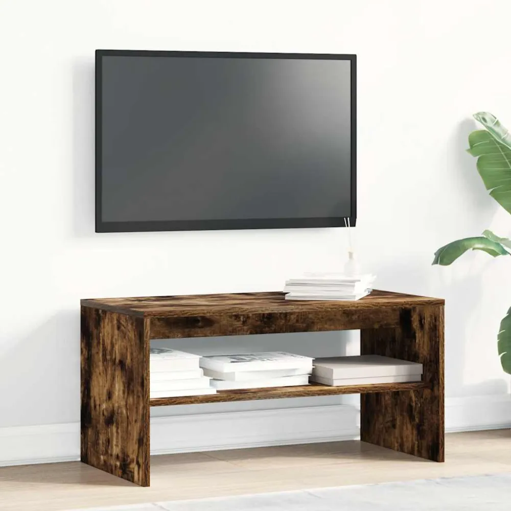 Comodă TV, stejar fumuriu, 80x40x40 cm, lemn prelucrat