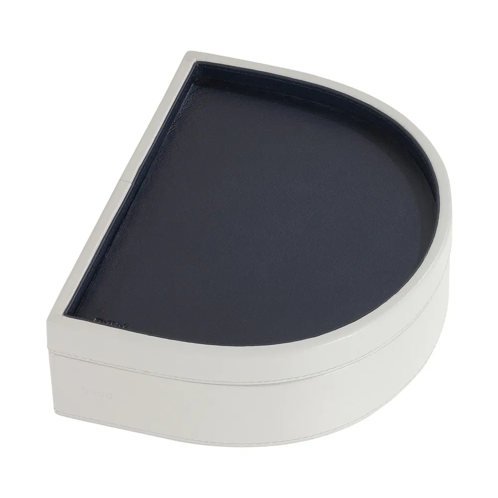 Tavă de buzunar dublu de design DUDU, din piele, în formă de D rigidă, tavă de birou pentru intrare, tavă modernă în două...