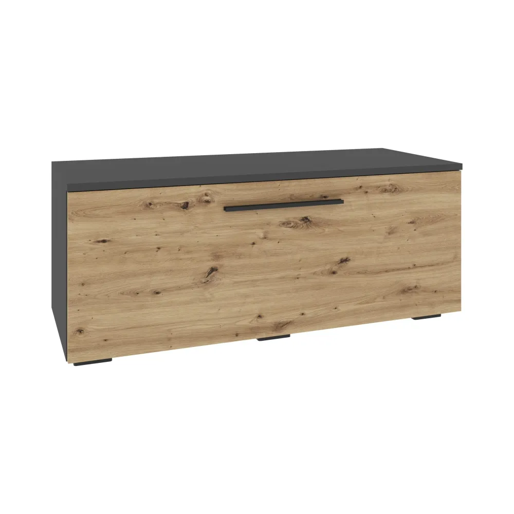 Comoda haaus Kos, O Usa, Antracit/Stejar Artisan, 95 x 40 x 39 cm