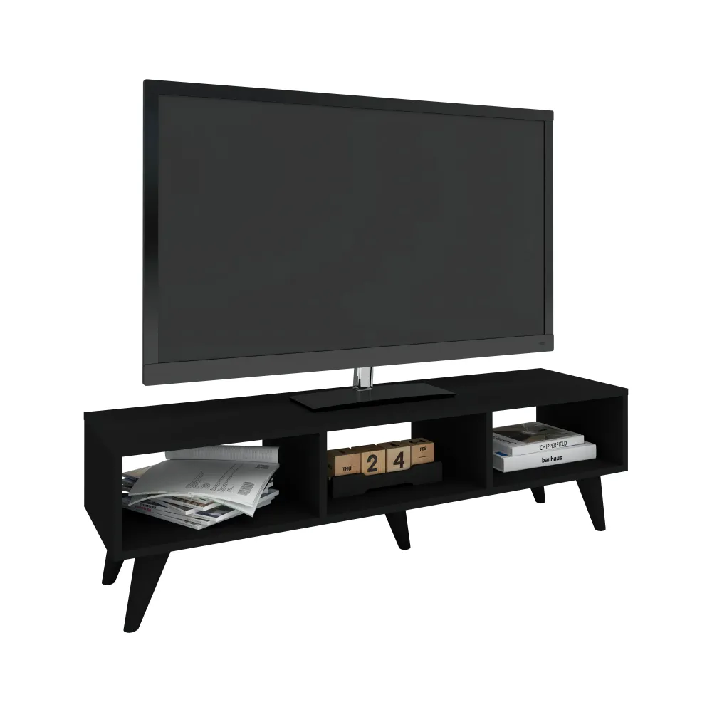 Comoda TV Tirro haaus V1, Negru, 120 x 35 x 35 cm