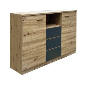 Comoda CANADA CX2, stejar artisan/gri grafit, PAL laminat, 130x42x105 cm