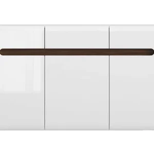 Comoda dormitor alb lucios Azteca Trio, 150X41X84 CM