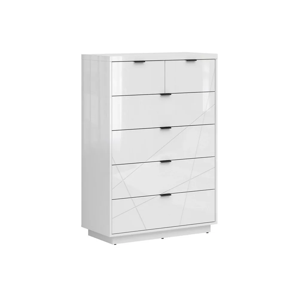 Comoda FORN, alb lucios, PAL, 90x42.5x130.5 cm