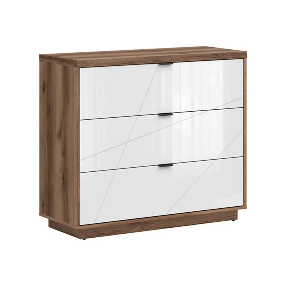Comoda FORN, nuc/alb lucios, PAL, 106x42.5x93 cm