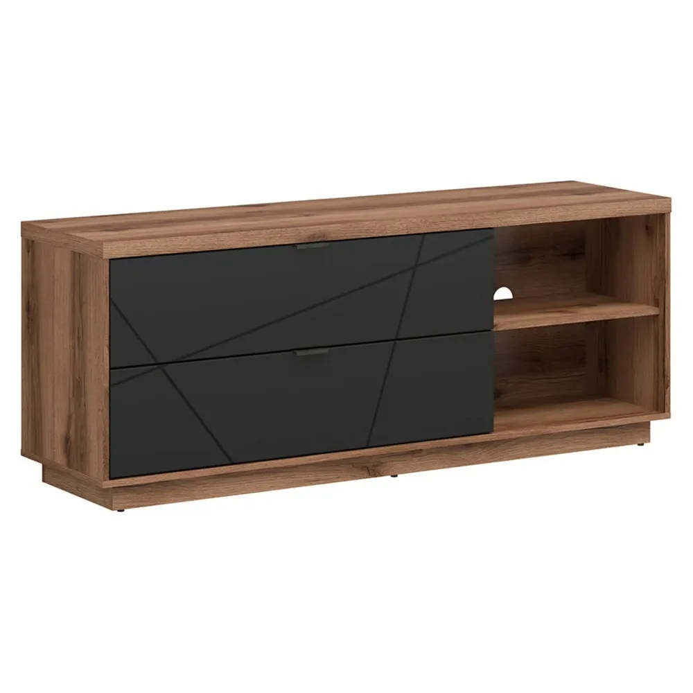 Comoda TV FORN, nuc/negru mat, PAL, 156x42.5x61 cm