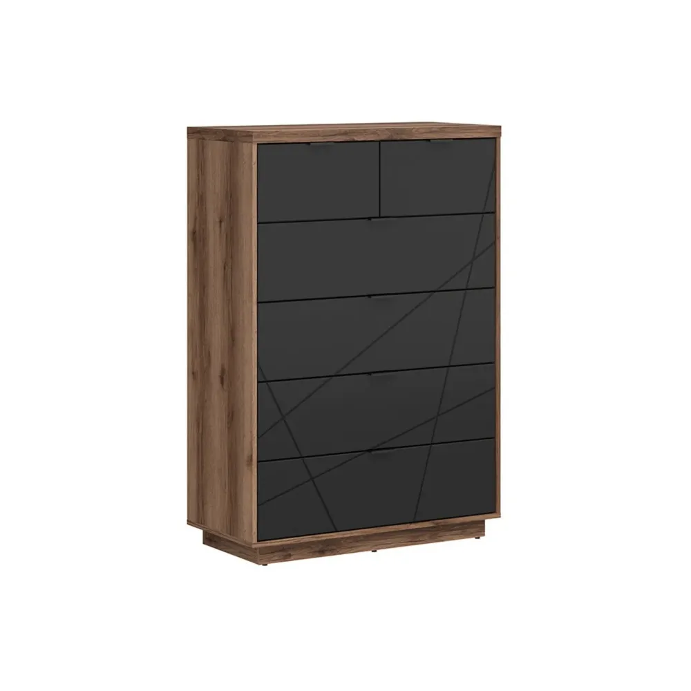 Comoda FORN, nuc/negru mat, PAL, 90x42.5x130.5 cm
