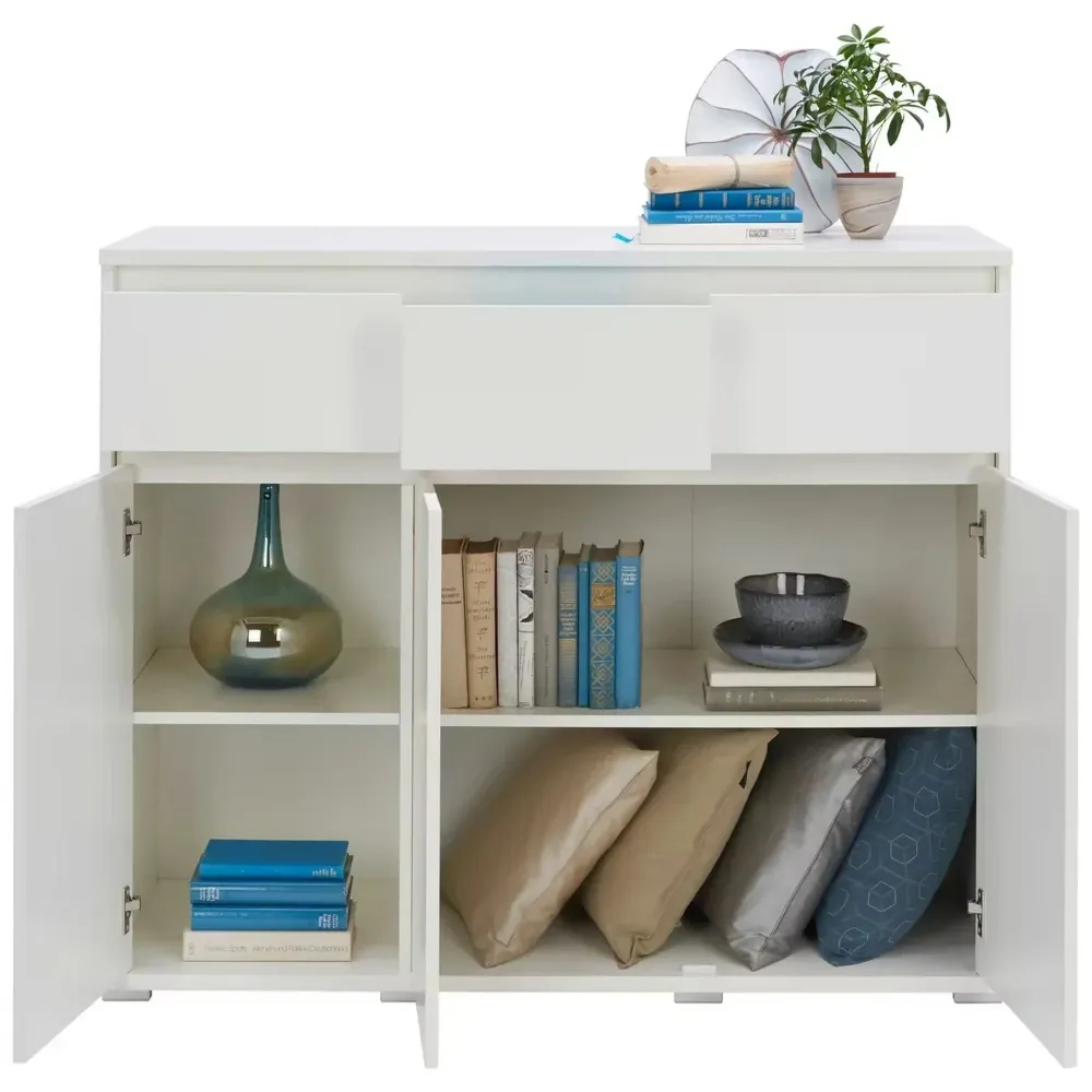 Comoda LINE, alb, PAL, 120x48x103 cm