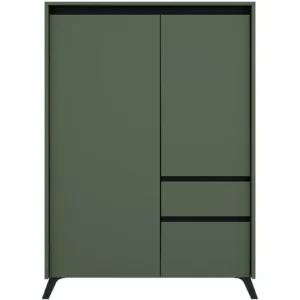 Comoda LOUNGE 4, verde/negru, PAL, 95x45x152.5 cm
