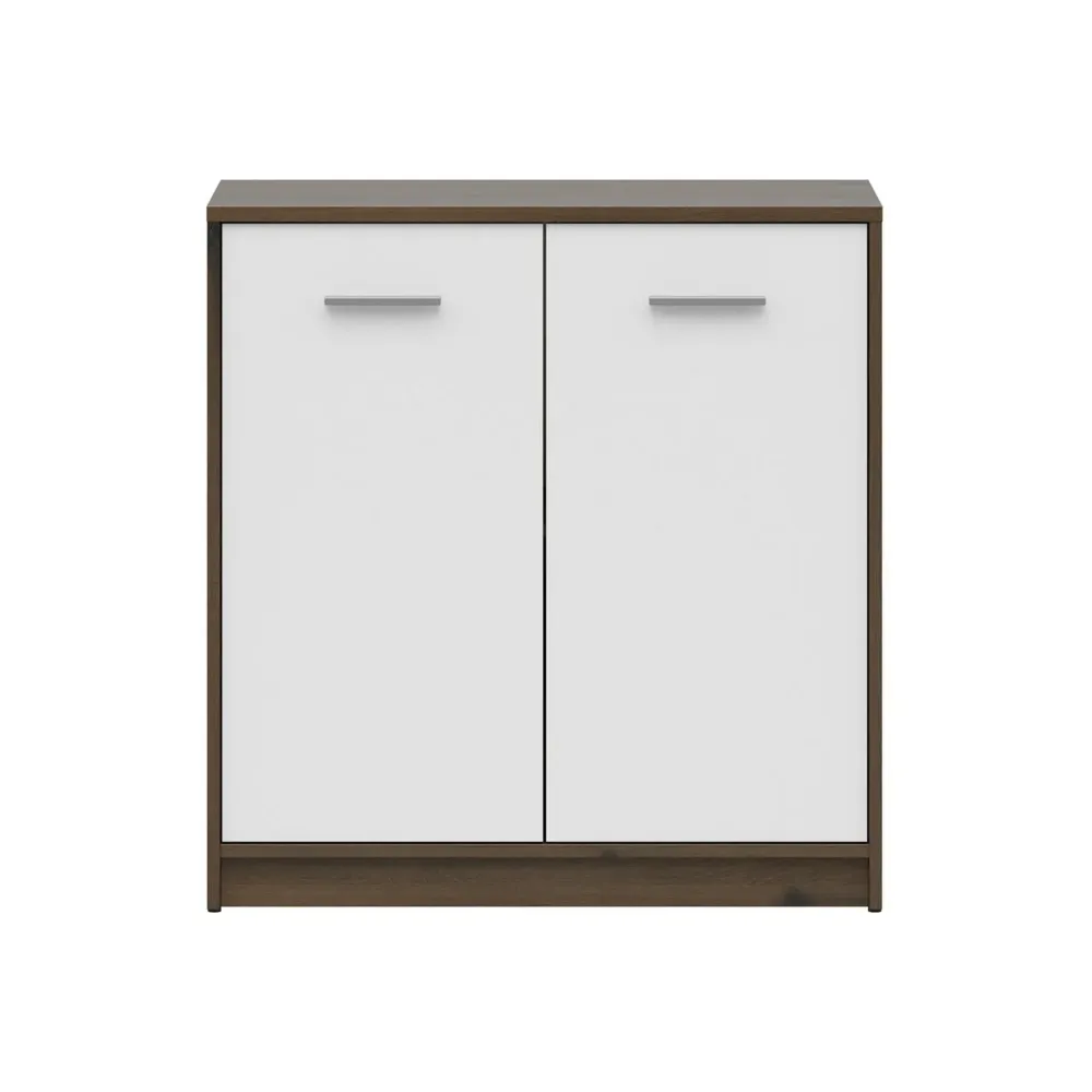 Comoda NEPO PLUS, stejar nobil/alb, PAL laminat, 80x34x84 cm