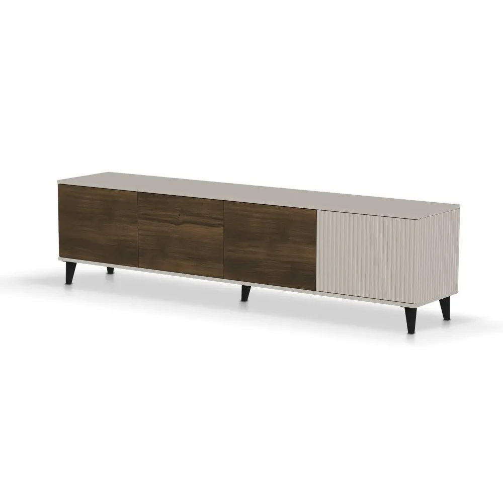 Comoda TV RANDOM 2 RTV-3, casmir/nuc/negru, PAL furniruit, 200x40x52 cm