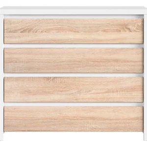 Comoda retro alb-sonoma KASPIAN, 105X40.5X92 CM