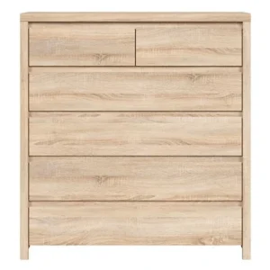 Comoda cu 6 sertare stejar sonoma KASPIAN, KOM6S, 104,5X40.5X112 CM