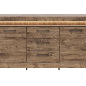 Comoda Torin cu 3 sertare si 2 usi, stejar, 135X87X50 cm