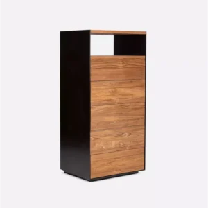 Comoda inalta 5 sertare, lemn masiv teak, Geox