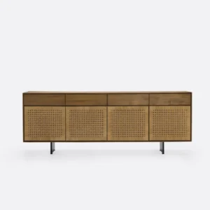 Comoda lemn solid tec, 4 usi Cora