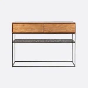 Consola lemn masiv teak, metal Onetwo