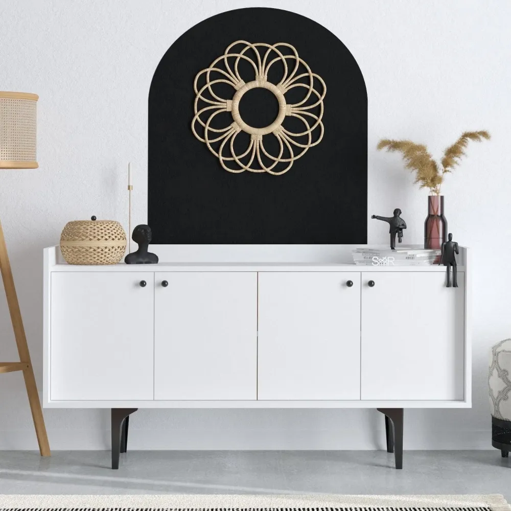 Consola Eris cu 4 Usi, Alb, 150 x 80 x 40 cm