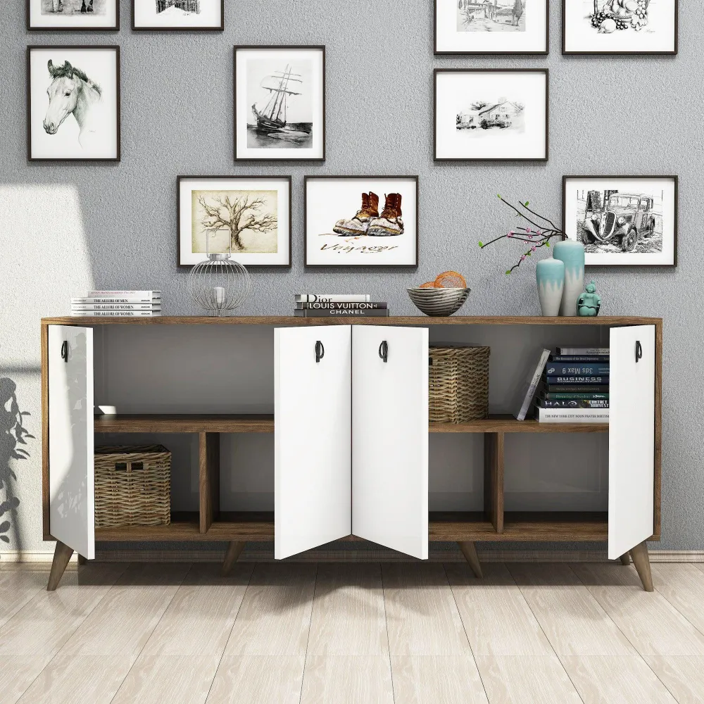 Consola Nowe cu 4 Usi, Nuc, 180 x 80 x 45 cm