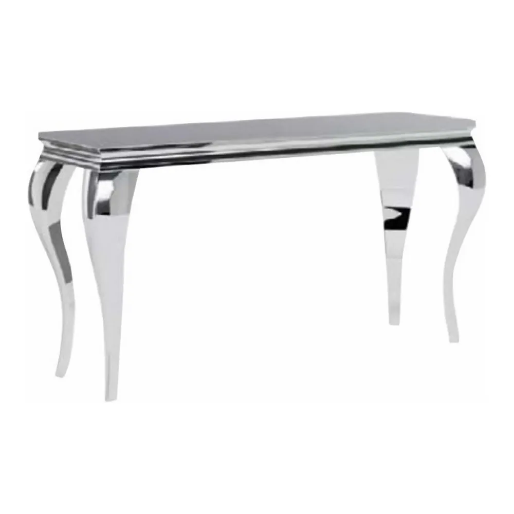 Consola PRINCE C, ceramica/otel, negru/crom, 120x40 cm