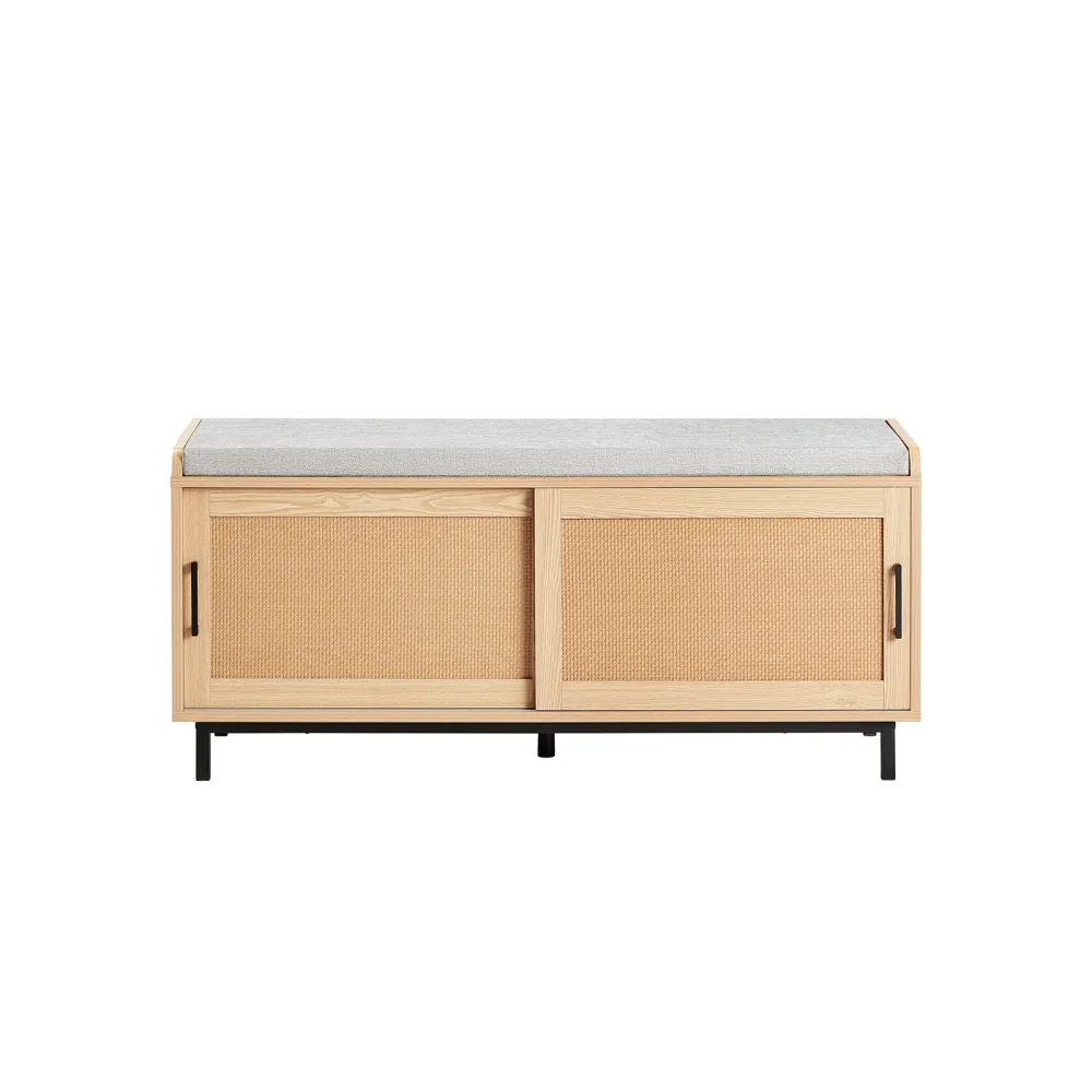 SoBuy Bancă pentru pantofi cu uși glisante 110x40x49cm FSR154-N